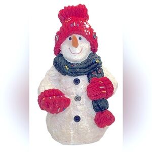 Don Mechanic Large Resin Snowman Figure Vintage Folk Art Christmas Decor 10" NEW